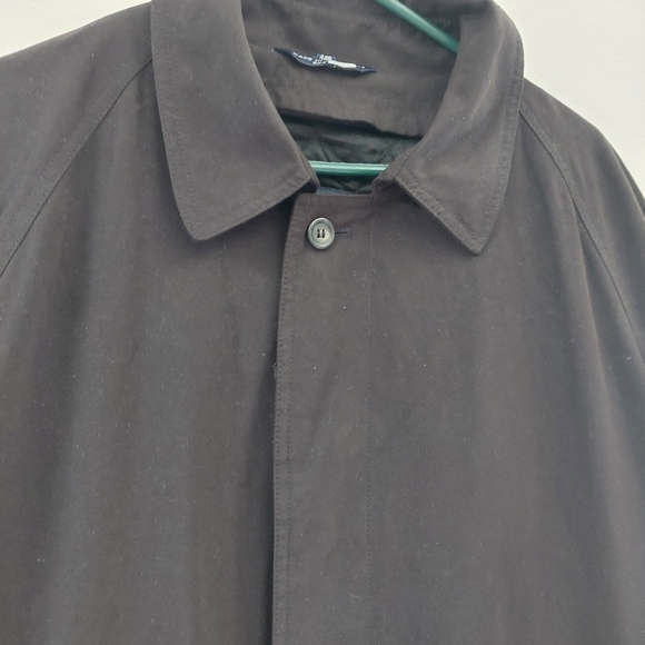 Ralph Lauren Black Trench Coat Vintage Size 44R Men Wool Liner Microfiber Soft - Picture 12 of 15